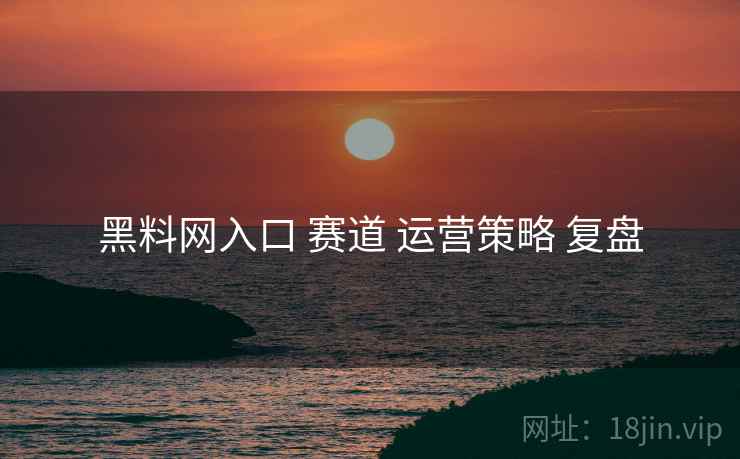 黑料网入口 赛道 运营策略 复盘  第2张