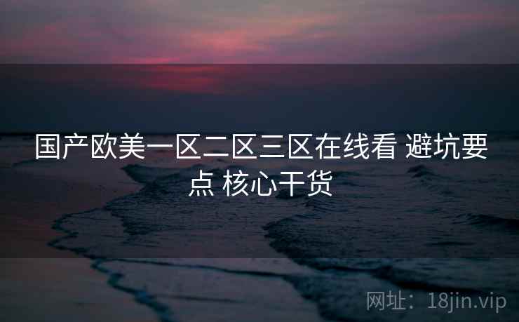 国产欧美一区二区三区在线看 避坑要点 核心干货  第2张