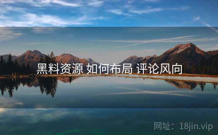 黑料资源 如何布局 评论风向  第2张