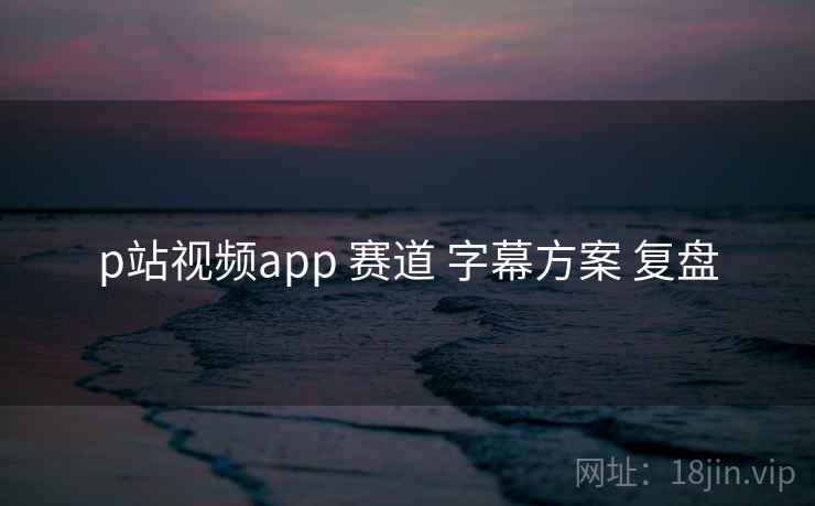 p站视频app 赛道 字幕方案 复盘  第1张