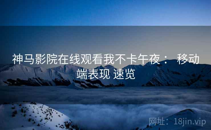 神马影院在线观看我不卡午夜 ： 移动端表现 速览  第1张
