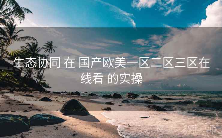 生态协同 在 国产欧美一区二区三区在线看 的实操  第2张